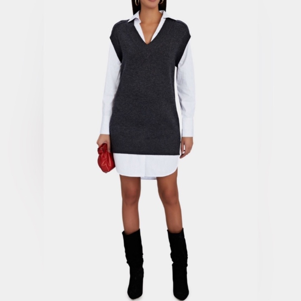Brochu Walker The Nye Vest Layered Looker Mini Dress size Small